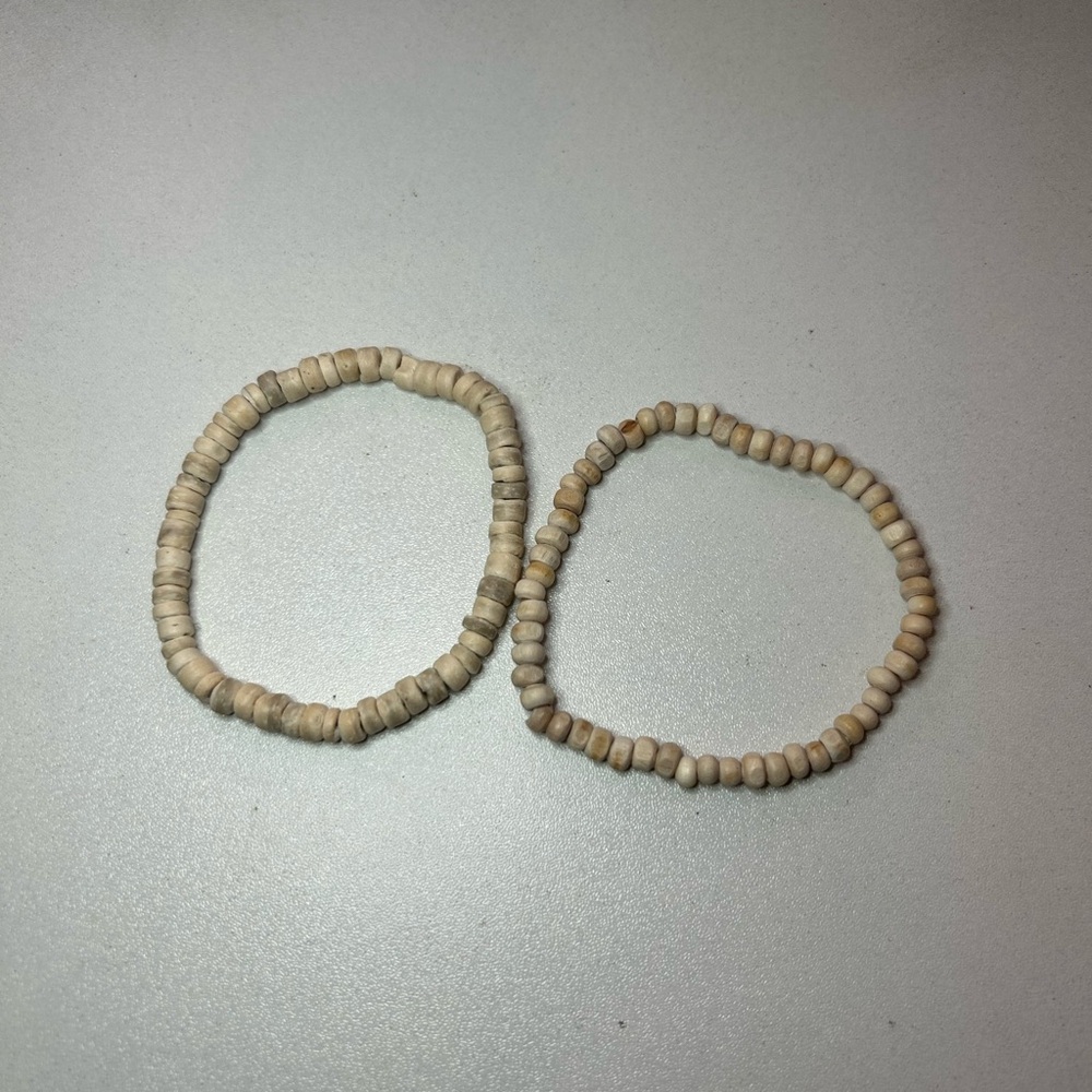 Beige Beaded Bracelets Set